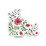RED FLOWERS Sticker waterproof vinyl decal for laptop, bike, car & bottle