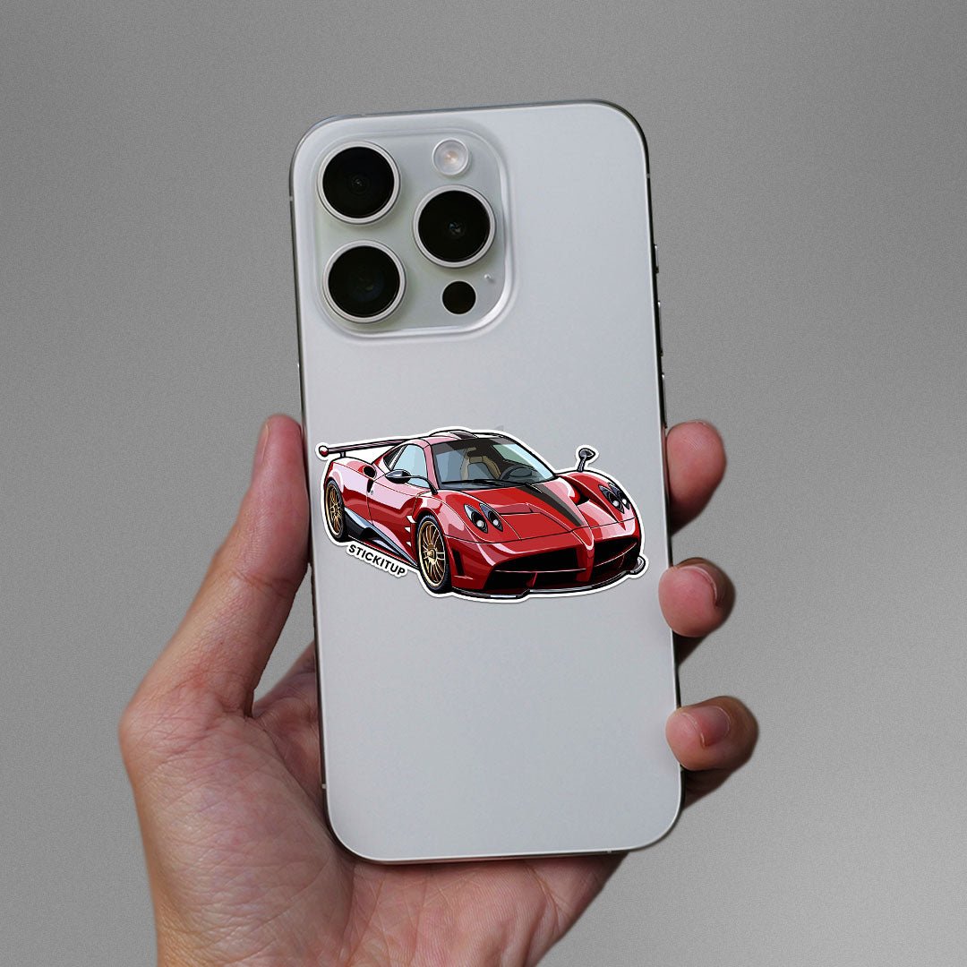 Red Huayra Sticker waterproof vinyl decal for laptop, bike, car & bottle