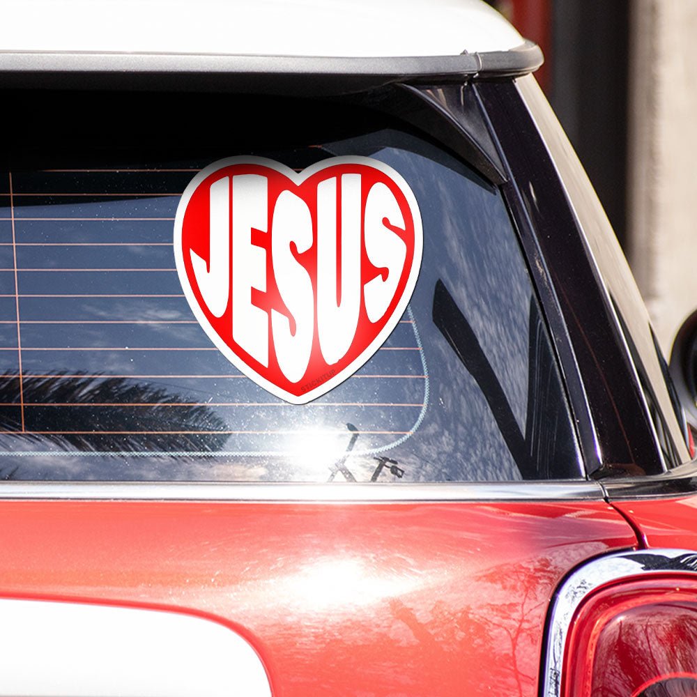 red jesus Bumper Sticker waterproof vinyl decal for laptop, bike, car & bottle