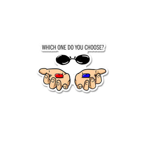 Red Or Blue Sticker waterproof vinyl decal for laptop, bike, car & bottle