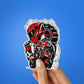 Red Sportbike Speedometer Glitter Sticker