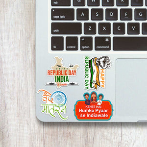 Republic Day Mini Sticker Sheet waterproof vinyl decal for laptop, bike, car & bottle