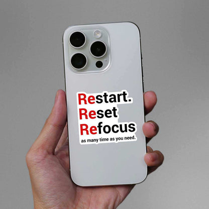 Restart Reset Refocus Sticker - STICK IT UP