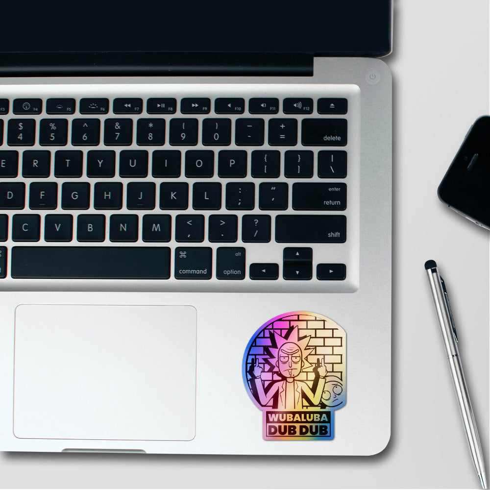 Rick Holographic Stickers waterproof vinyl decal for laptop, bike, car & bottle