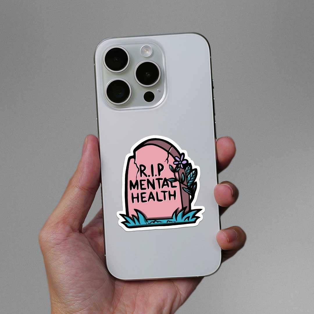 R.I.P Mental Health Sticker waterproof vinyl decal for laptop, bike, car & bottle