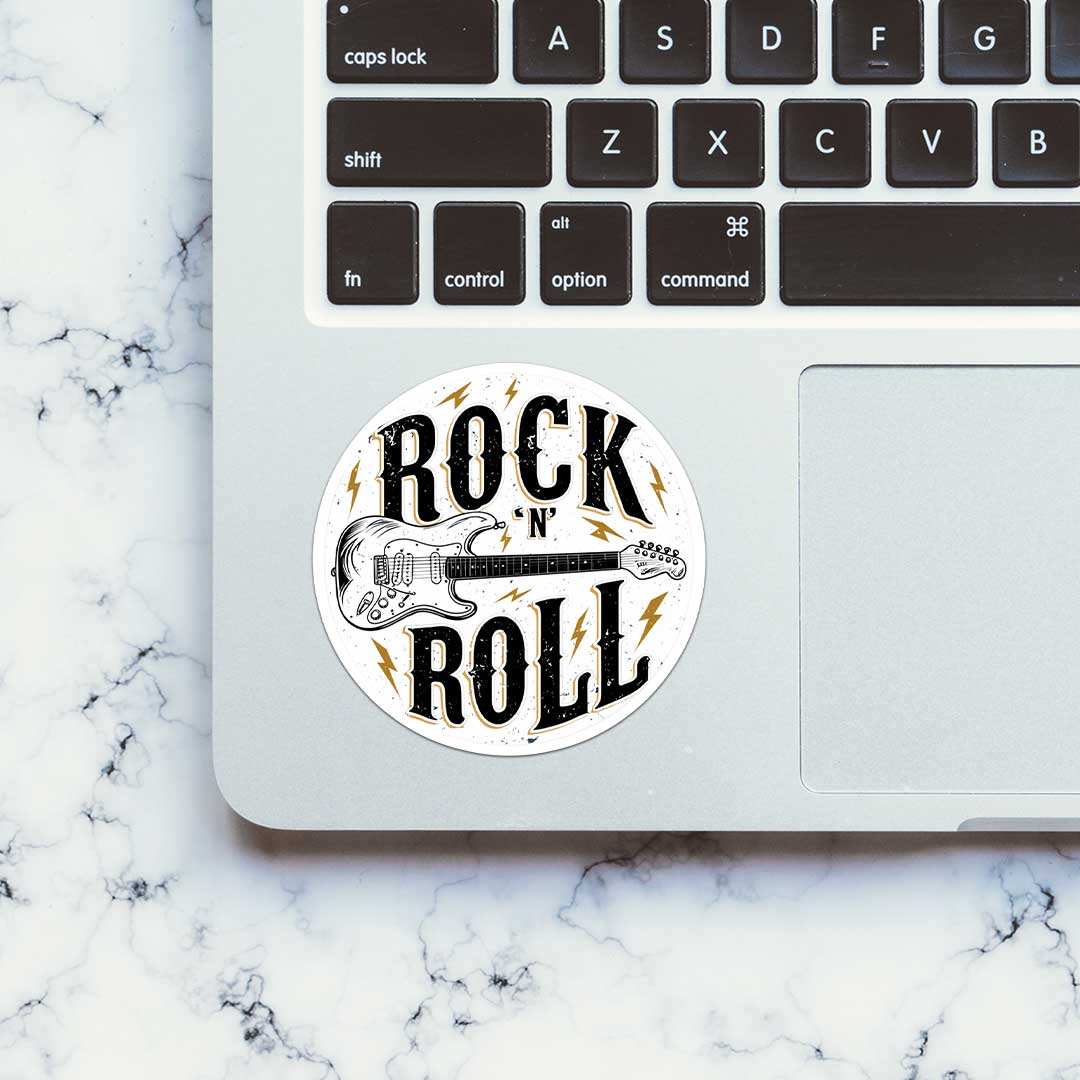 Rock And Roll Sticker waterproof vinyl decal for laptop, bike, car & bottle
