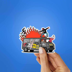 Rocking Van Sticker waterproof vinyl decal for laptop, bike, car & bottle