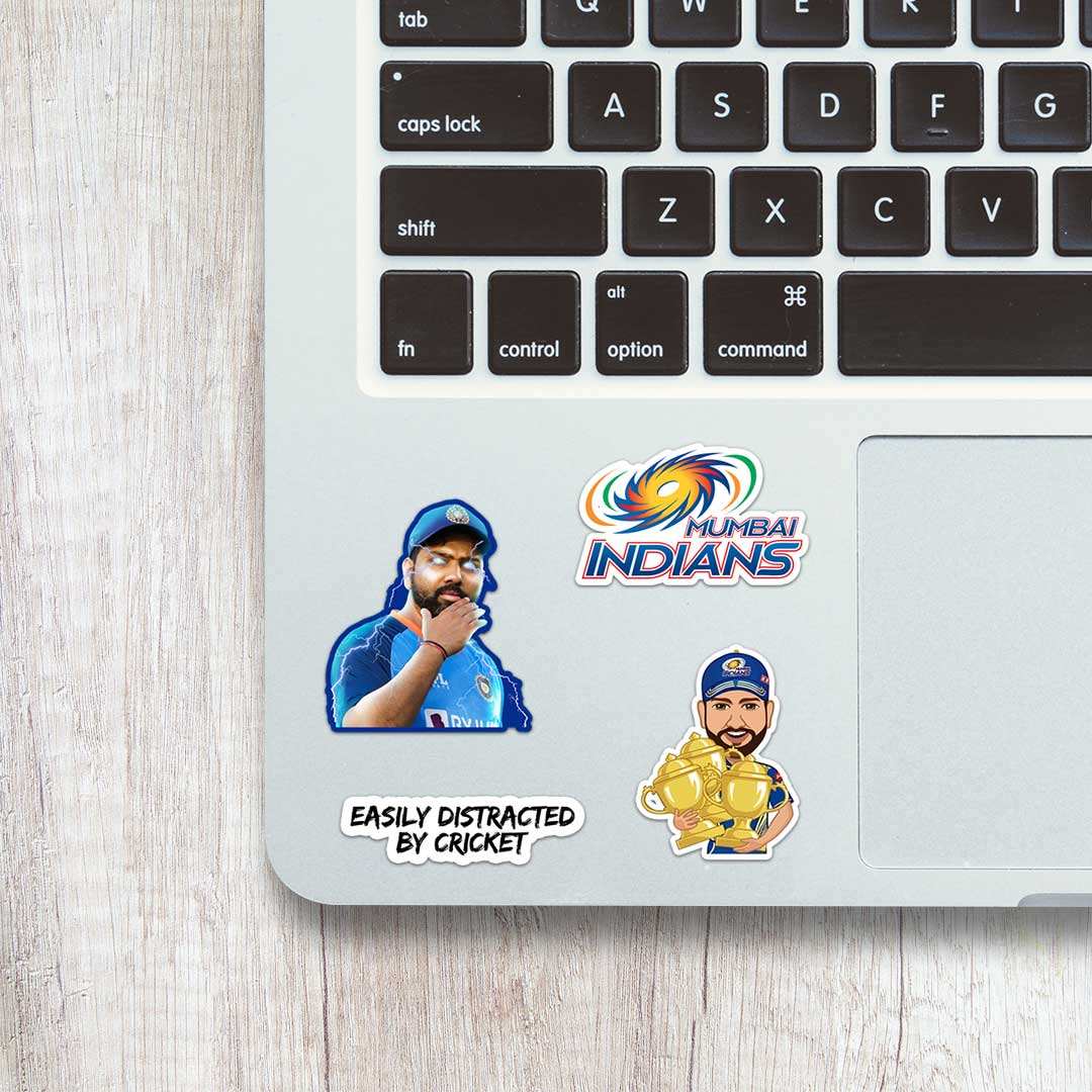 Rohit Sharma Mini sticker sheet waterproof vinyl decal for laptop, bike, car & bottle