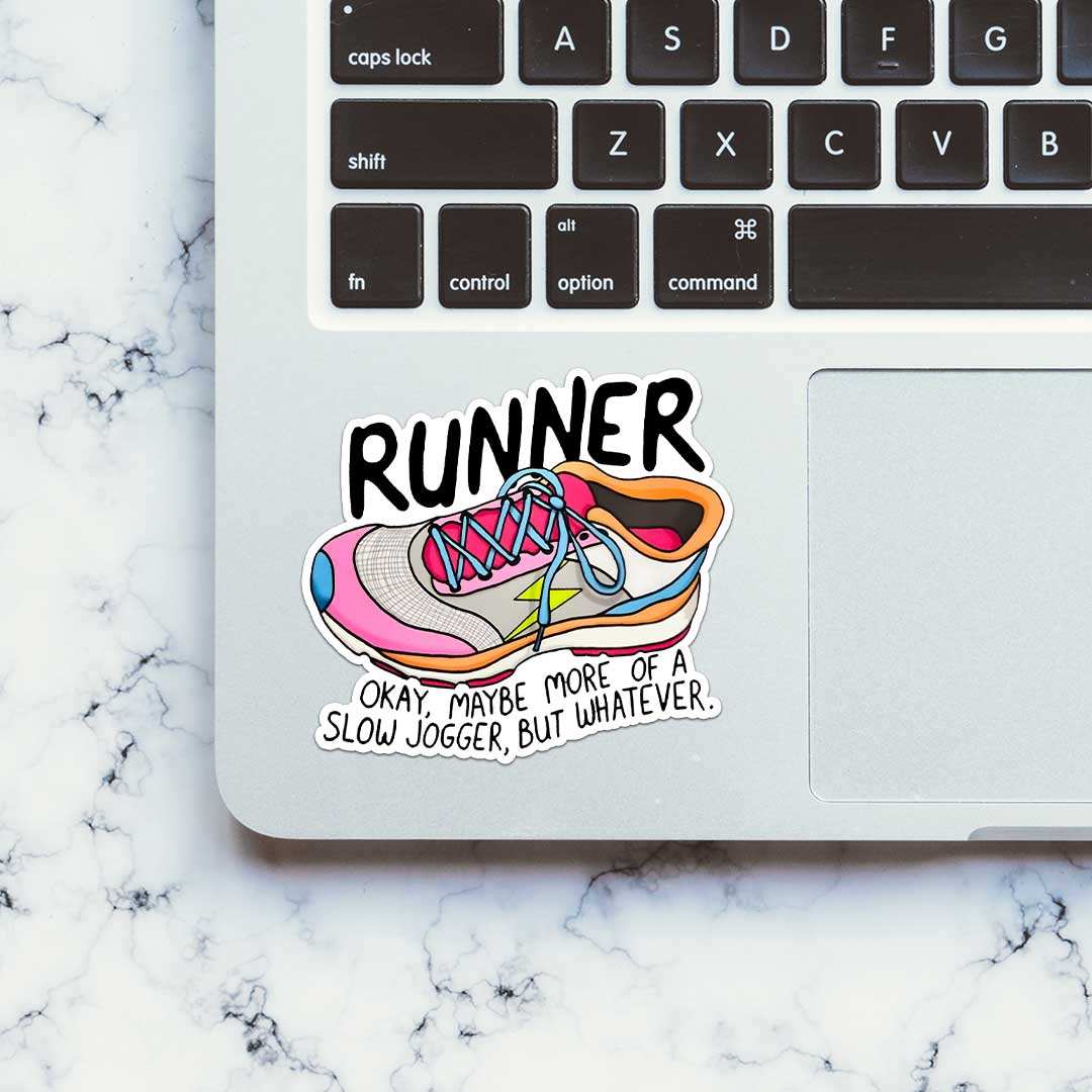 Runner Sticker waterproof vinyl decal for laptop, bike, car & bottle