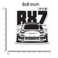 RX7 Bumper Sticker waterproof vinyl decal for laptop, bike, car & bottle