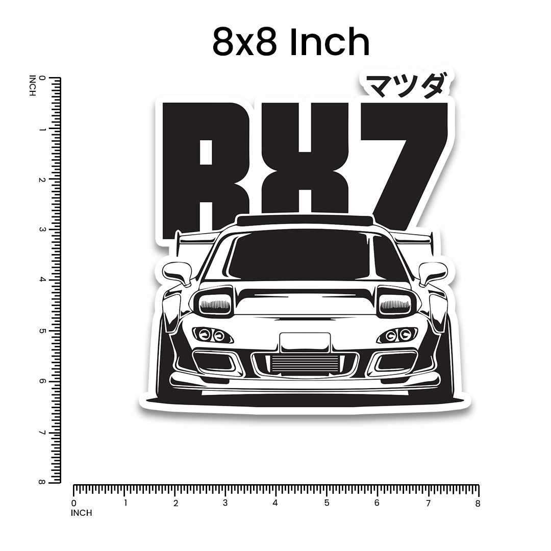 RX7 Bumper Sticker waterproof vinyl decal for laptop, bike, car & bottle