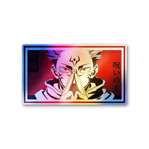 Ryomen Sukuna Holographic Sticker waterproof vinyl decal for laptop, bike, car & bottle