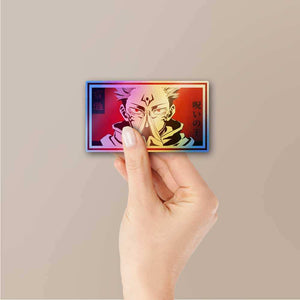 Ryomen Sukuna Holographic Sticker waterproof vinyl decal for laptop, bike, car & bottle