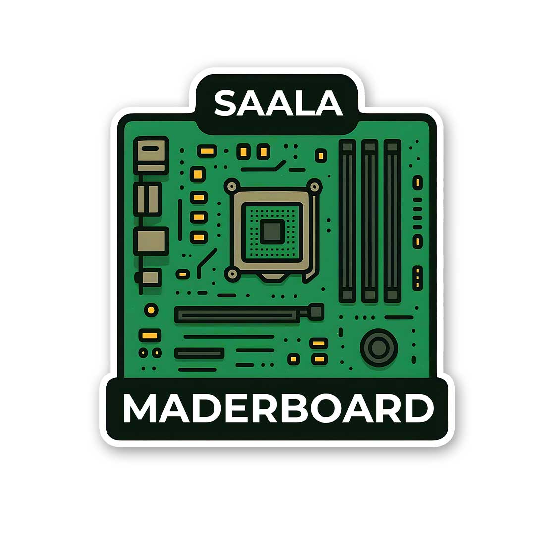 SAALA MADERBOARD Sticker waterproof vinyl decal for laptop, bike, car & bottle