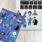Sachin Tendulkar Sticker Sheet waterproof vinyl decal for laptop, bike, car & bottle