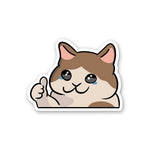 Sad Cat Sticker waterproof vinyl decal for laptop, bike, car & bottle