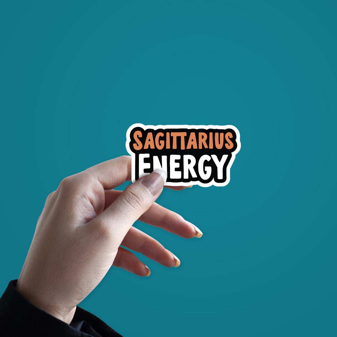 Sagittarius Energy Sticker waterproof vinyl decal for laptop, bike, car & bottle