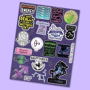 Sagittarius Mini Sticker Sheet waterproof vinyl decal for laptop, bike, car & bottle