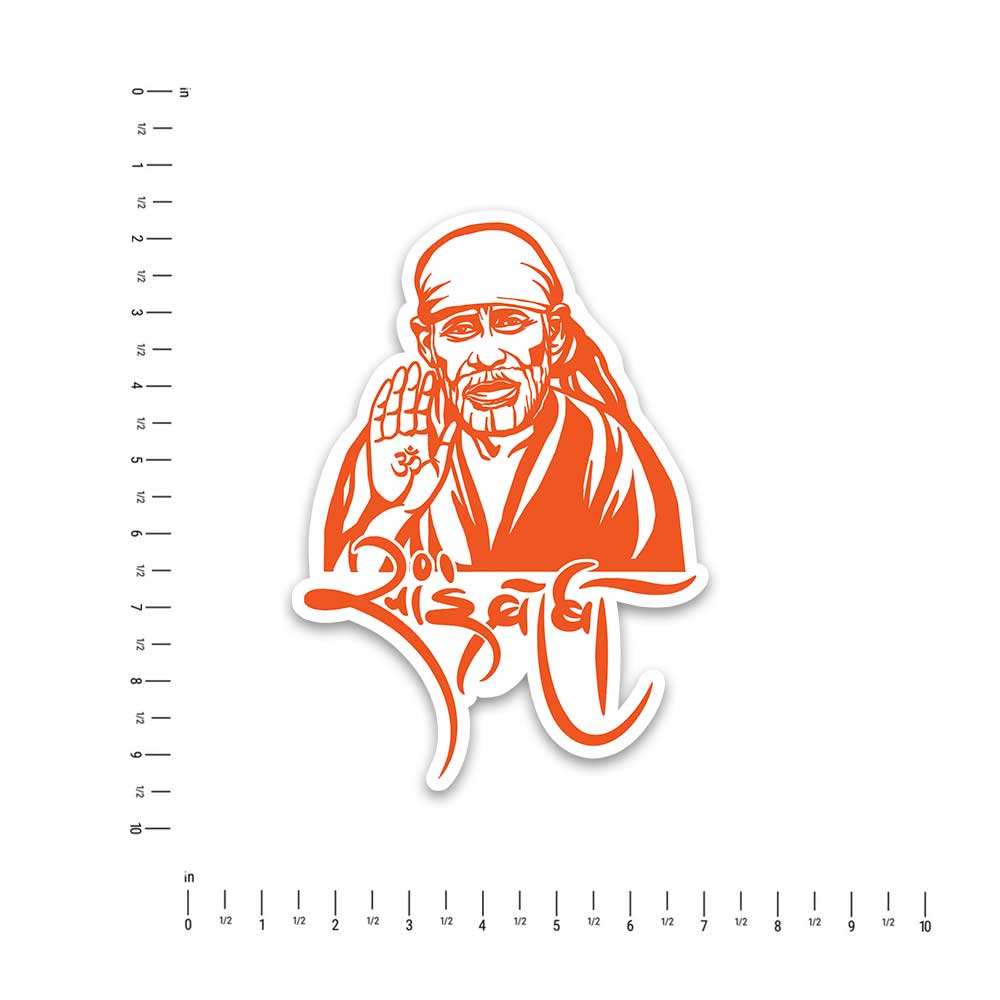 Sai Baba Bumper Sticker waterproof vinyl decal for laptop, bike, car & bottle