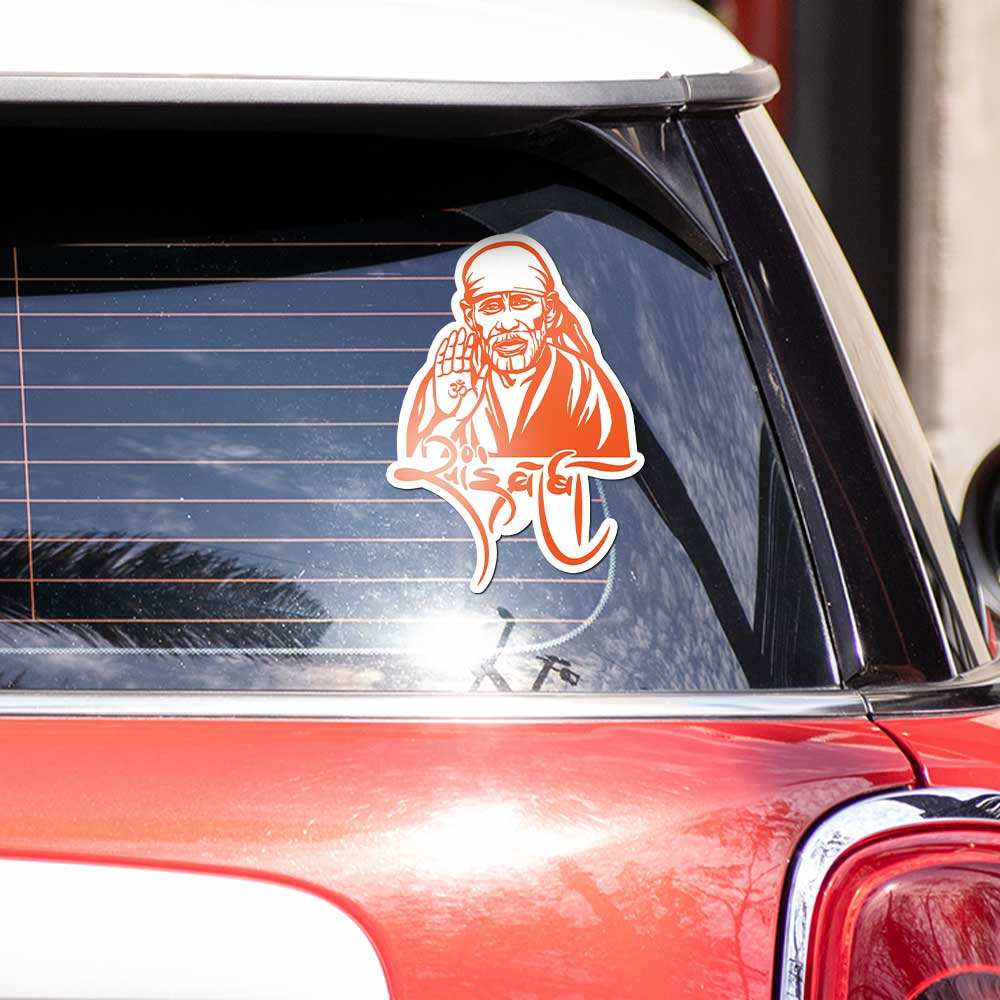 Sai Baba Bumper Sticker waterproof vinyl decal for laptop, bike, car & bottle
