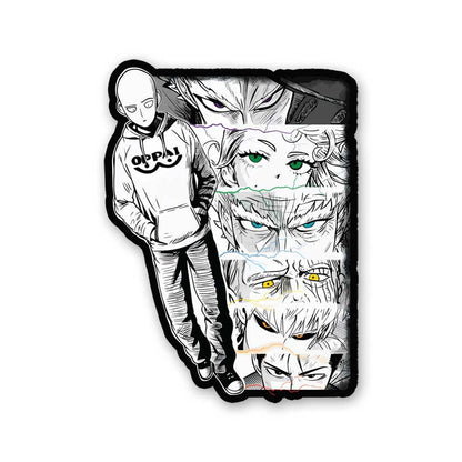 Saitama Artwork Sticker waterproof vinyl decal for laptop, bike, car & bottle