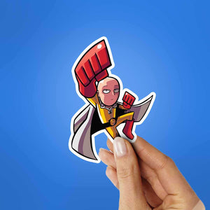 Saitama Punch Sticker waterproof vinyl decal for laptop, bike, car & bottle