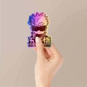 Satoru Gojo Holographic Stickers waterproof vinyl decal for laptop, bike, car & bottle