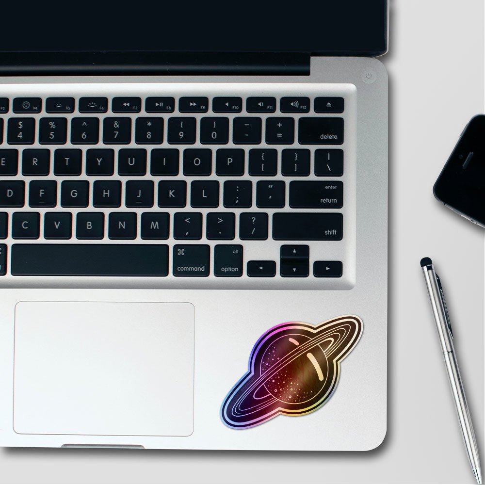 Saturn Planet Line Holographic Stickers - Holographic stickers | STICK IT UP
