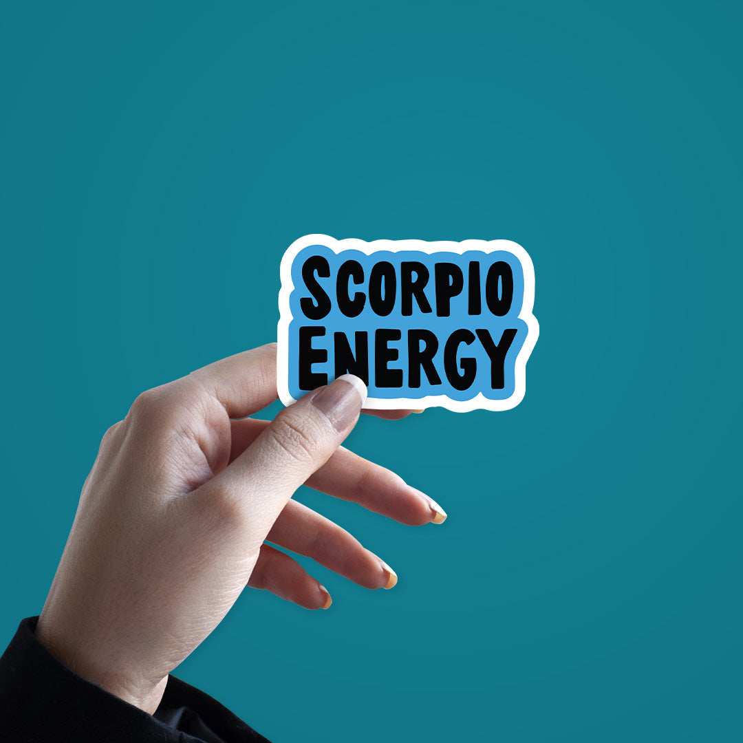 Scorpio Energy Sticker waterproof vinyl decal for laptop, bike, car & bottle