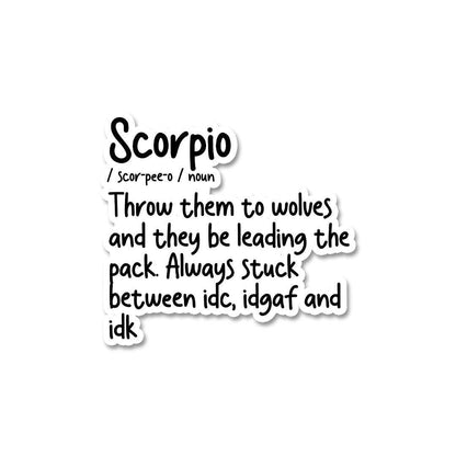 Scorpio Sticker waterproof vinyl decal for laptop, bike, car & bottle