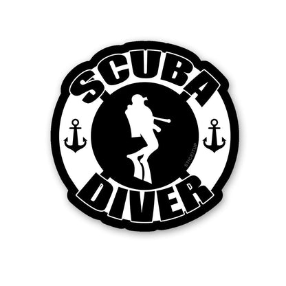 Scuba Diver Sticker waterproof vinyl decal for laptop, bike, car & bottle