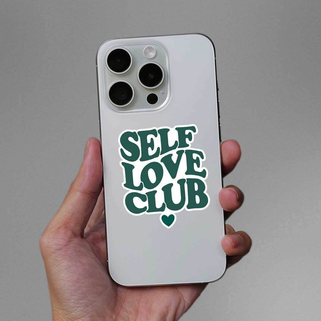 Self Love Club Sticker waterproof vinyl decal for laptop, bike, car & bottle