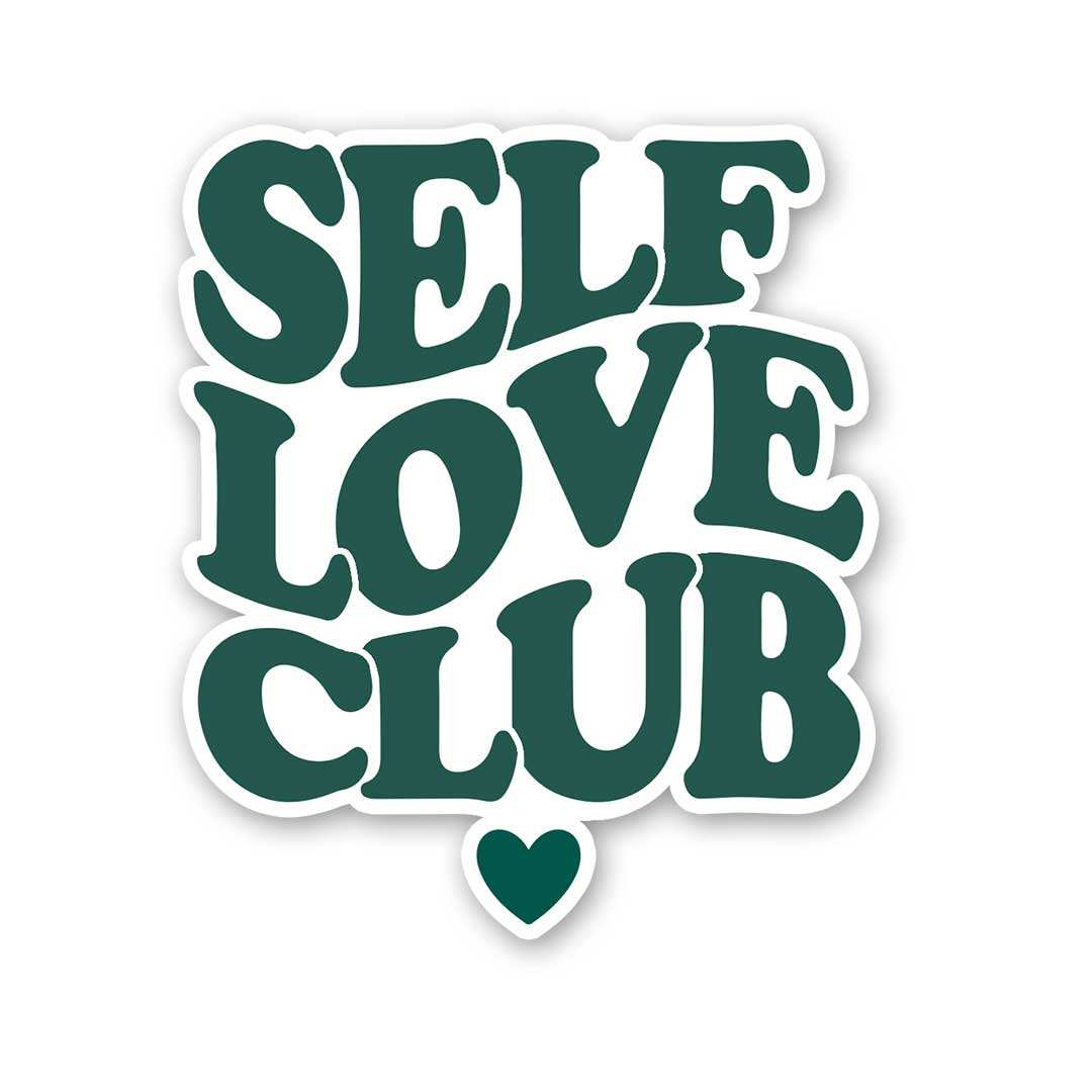 Self Love Club Sticker waterproof vinyl decal for laptop, bike, car & bottle