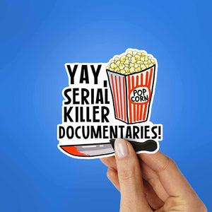 Serial Killer Documentaries Sticker waterproof vinyl decal for laptop, bike, car & bottle
