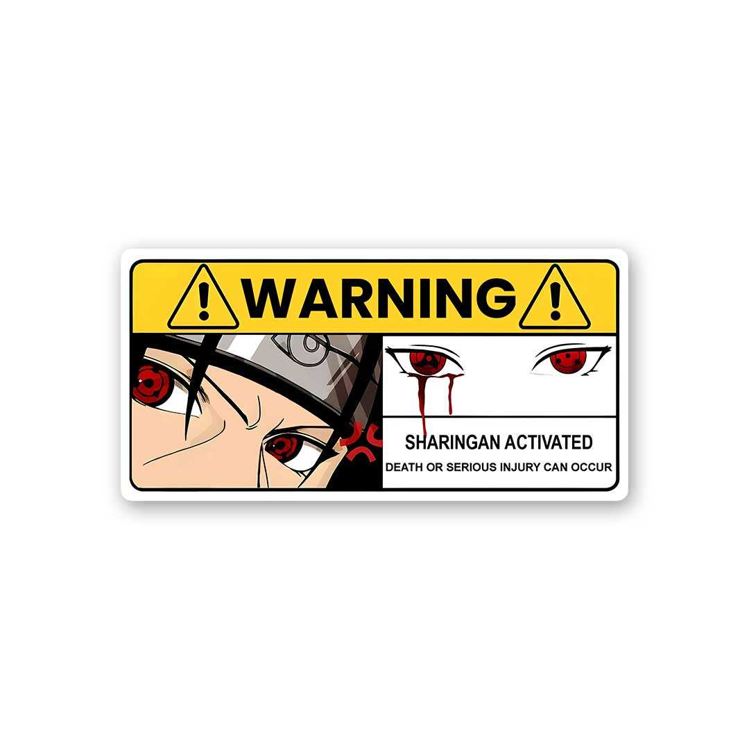 Sharingan Activated Sticker waterproof vinyl decal for laptop, bike, car & bottle