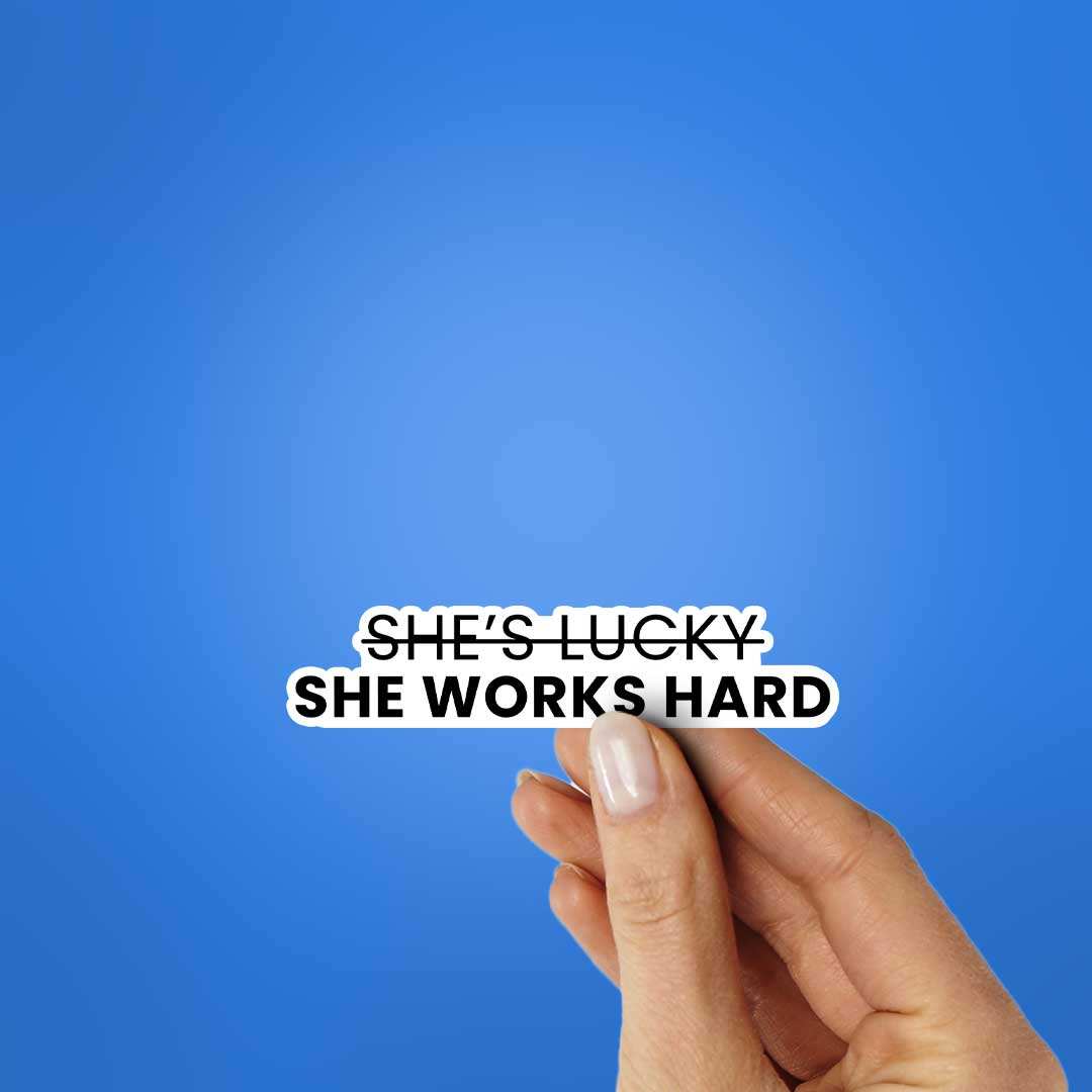 Shes Lucky Sticker waterproof vinyl decal for laptop, bike, car & bottle