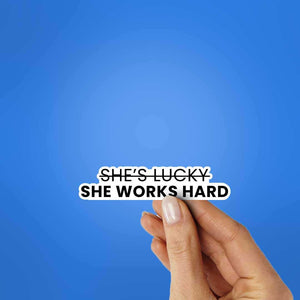 Shes Lucky Sticker waterproof vinyl decal for laptop, bike, car & bottle