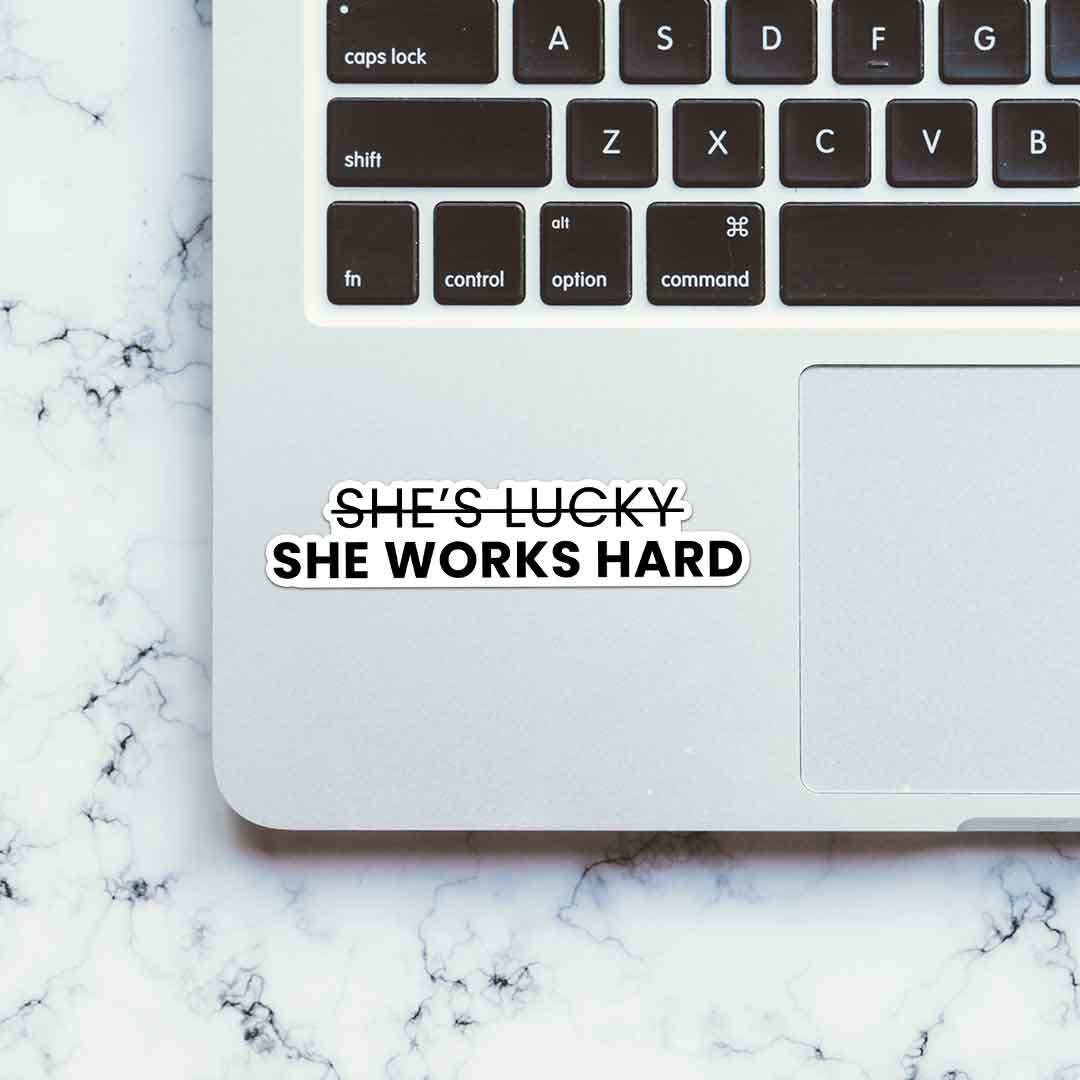 Shes Lucky Sticker waterproof vinyl decal for laptop, bike, car & bottle