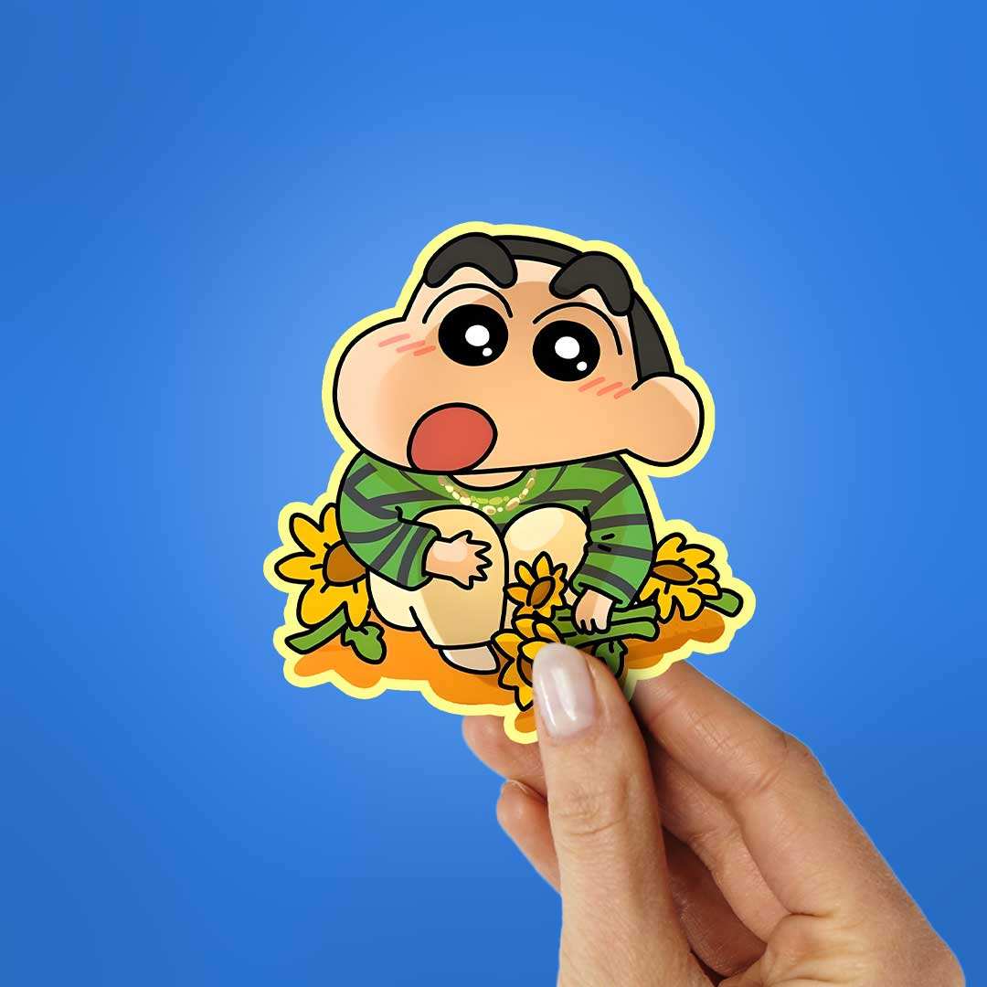 Mr.chan With Sunflower Sticker waterproof vinyl decal for laptop, bike, car & bottle