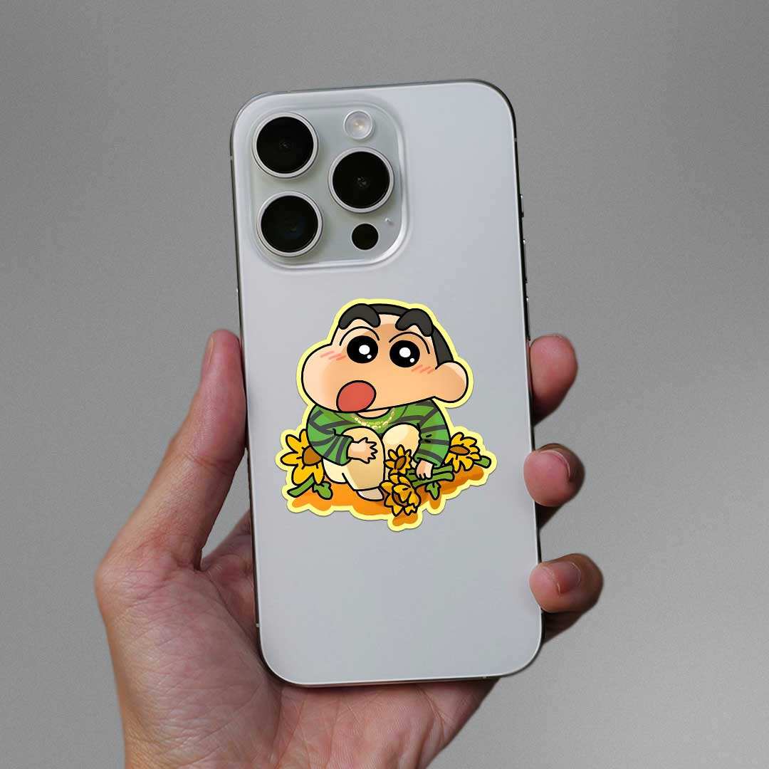 Mr.chan With Sunflower Sticker waterproof vinyl decal for laptop, bike, car & bottle
