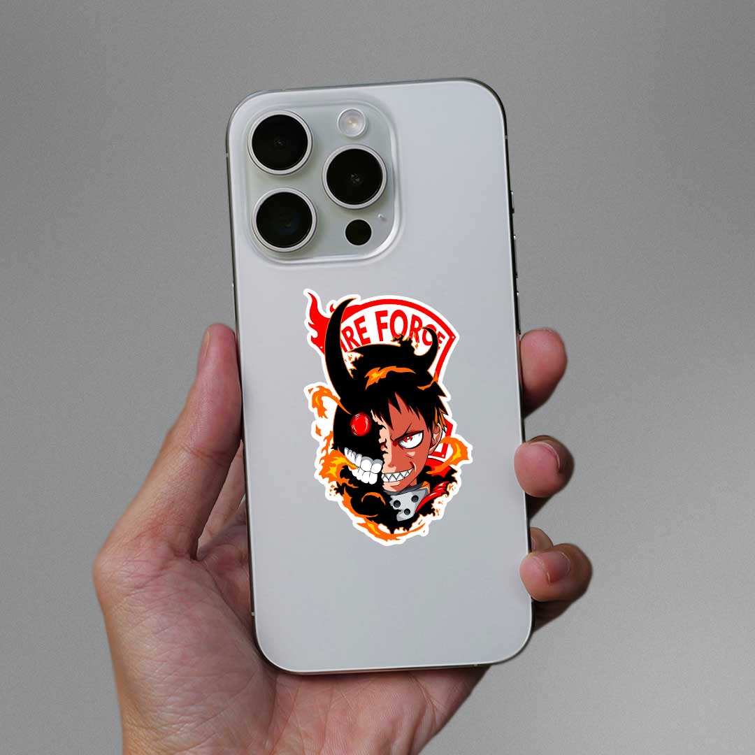 Shinra Fire Force Sticker waterproof vinyl decal for laptop, bike, car & bottle