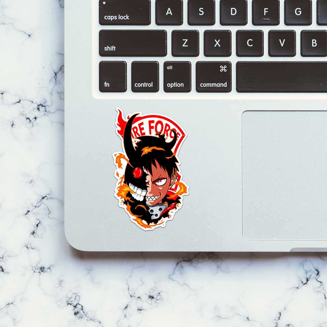 Shinra Fire Force Sticker waterproof vinyl decal for laptop, bike, car & bottle
