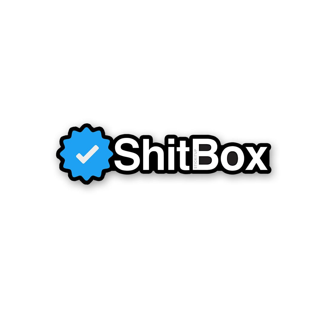 Shitbox Sticker waterproof vinyl decal for laptop, bike, car & bottle