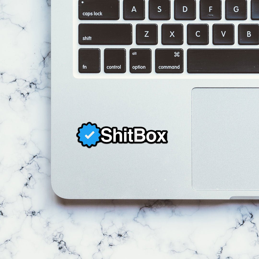 Shitbox Sticker waterproof vinyl decal for laptop, bike, car & bottle