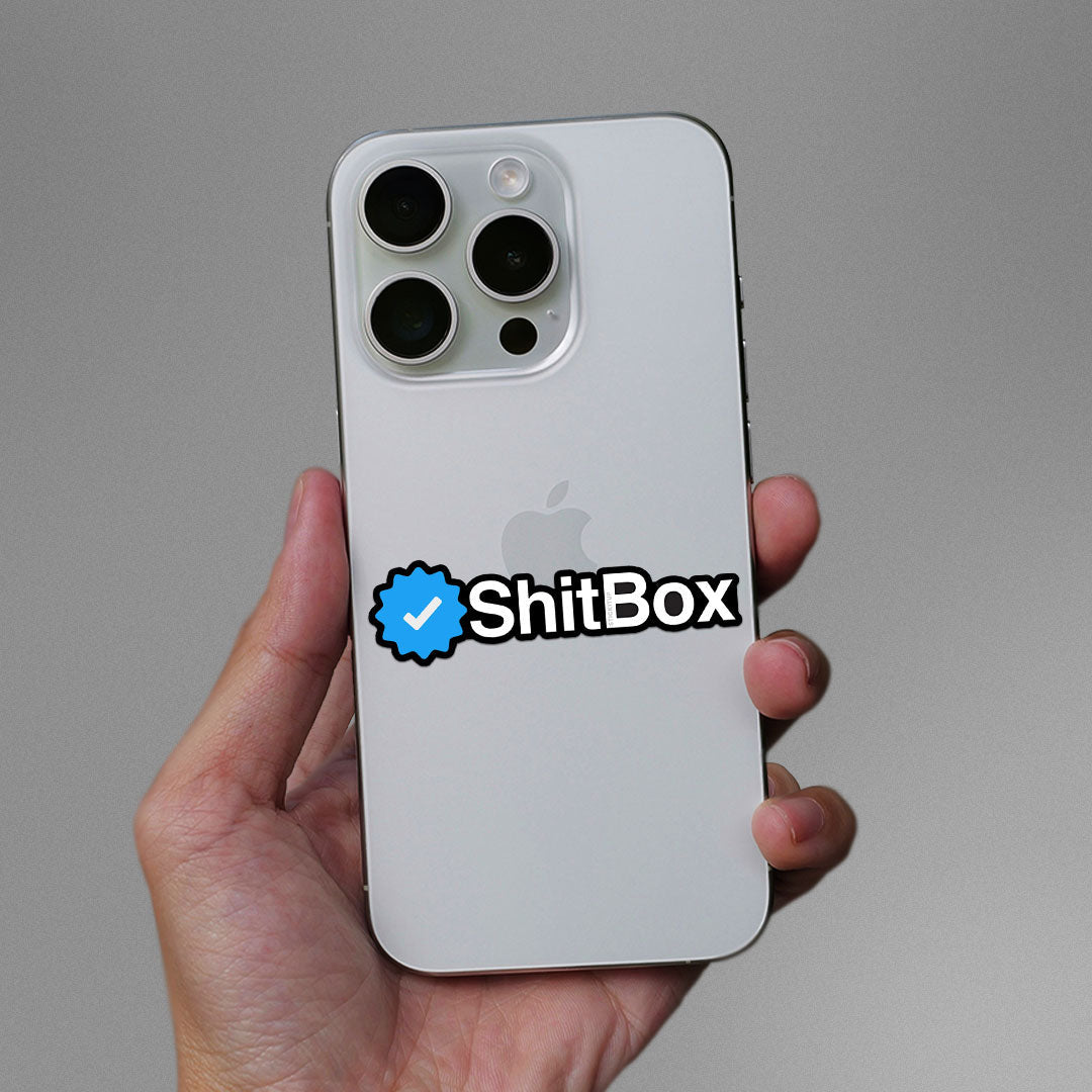 Shitbox Sticker waterproof vinyl decal for laptop, bike, car & bottle