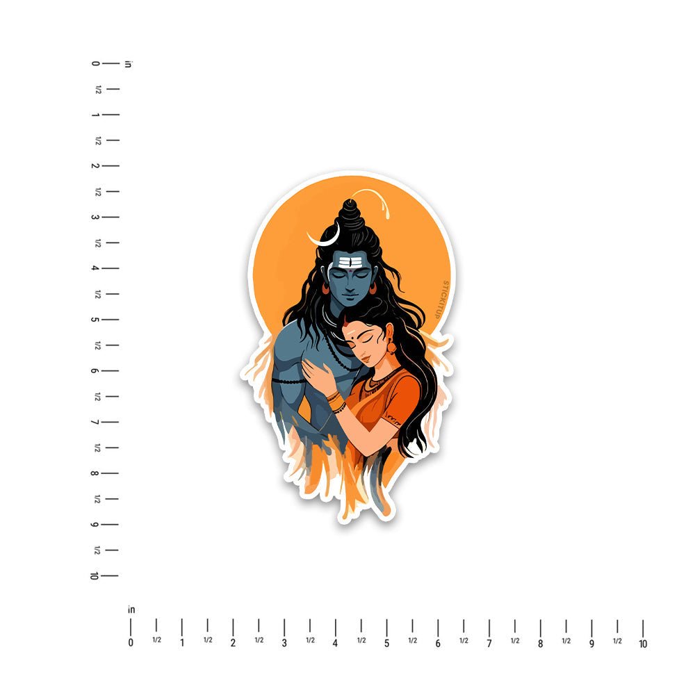 Shiv Paarvatee Bumper Sticker waterproof vinyl decal for laptop, bike, car & bottle