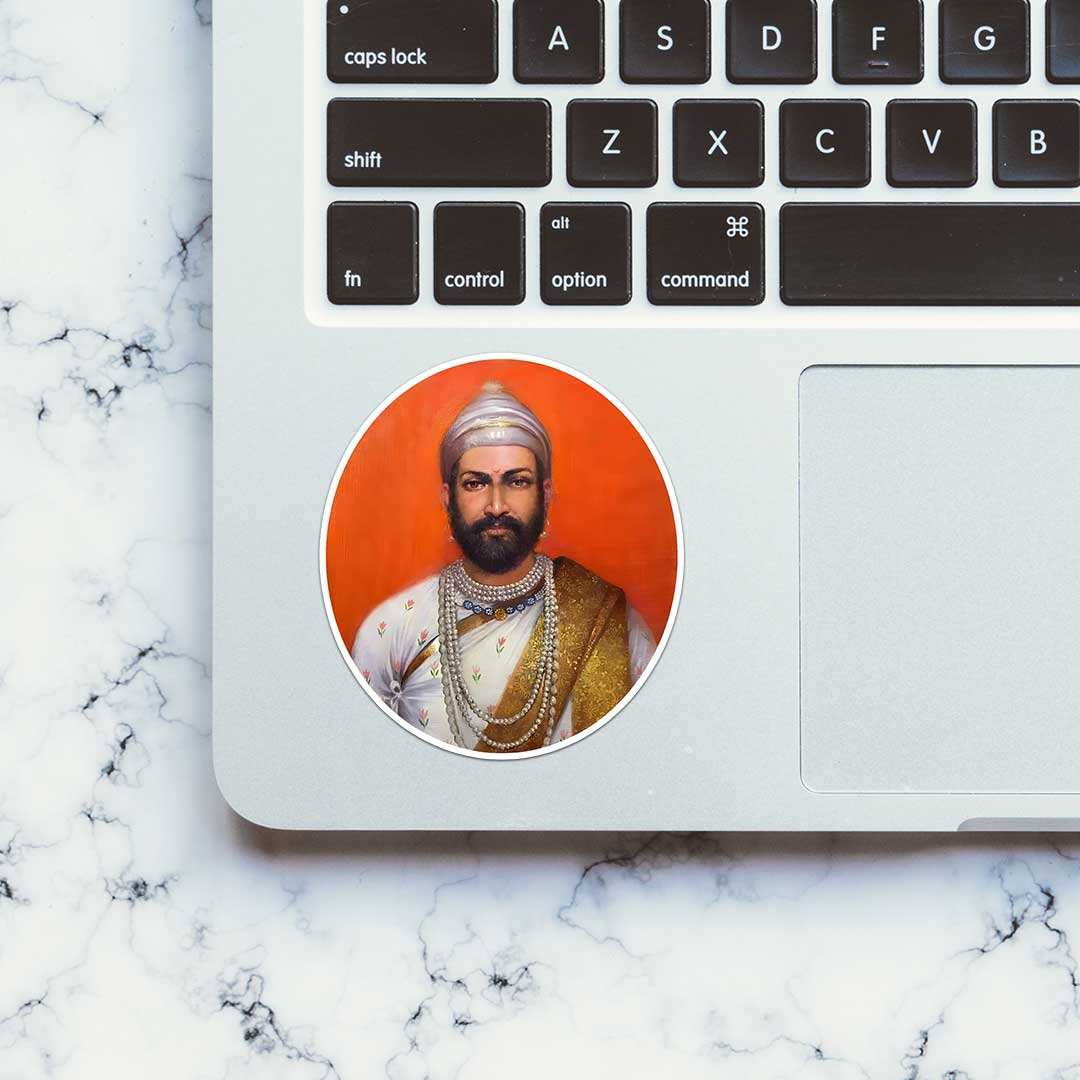 Shivaji Maharaj Ji 2.0 Sticker waterproof vinyl decal for laptop, bike, car & bottle