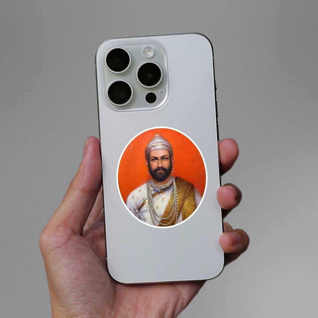 Shivaji Maharaj Ji 2.0 Sticker waterproof vinyl decal for laptop, bike, car & bottle