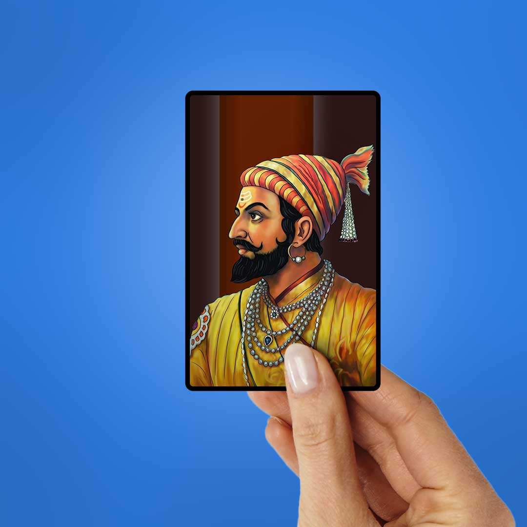 Shivaji Maharaj Ji Sticker waterproof vinyl decal for laptop, bike, car & bottle