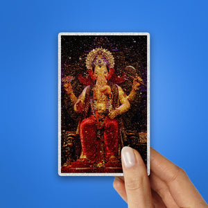 Shree Ganesh 0.2 Glitter Sticker waterproof vinyl decal for laptop, bike, car & bottle
